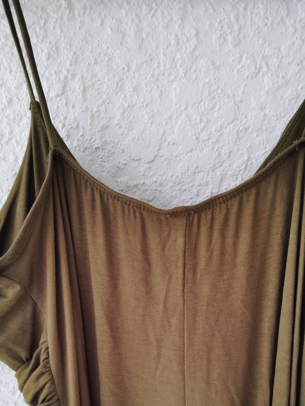 Dulce Carola Twist-Front Olive Green Dress with Spaghetti Straps Size L - Picture 6 of 7